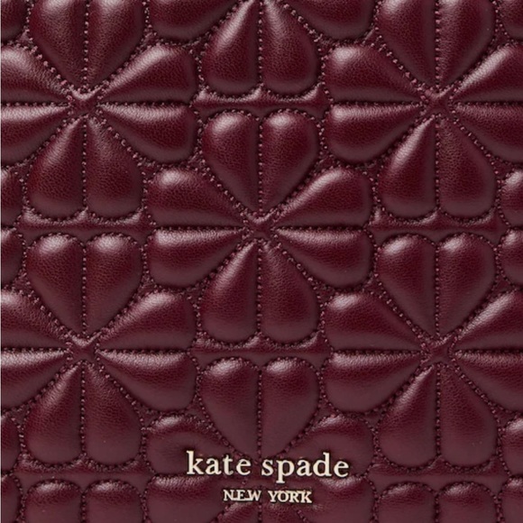Kate Spade-Bloom-Med Backpack-Smooth Napa Leather-Grenache-Spade Flower - Picture 6 of 7